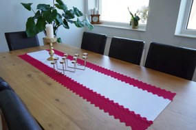 Mg Futófelület rátét Fehér csipke Bordó 45x150