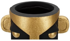 Fekete-aranyszínű magas poligyanta váza 40 cm Tribal – Mauro Ferretti