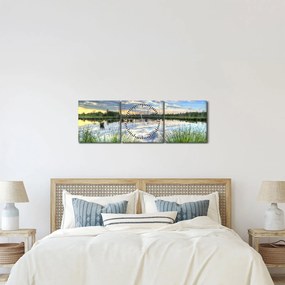 A tó és a nád képe (órával) (90x30 cm)