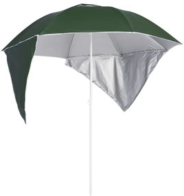 zöld strandnapernyő oldalfalakkal 215 cm