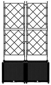 Kertész cserép rácsos változattal 2 pcs Fekete 80 x 40 x 143 cm