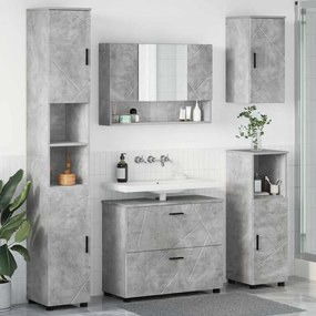 Fürdőszoba bútor szett 5 pcs Beton szürke 30 x 35 x 192 cm