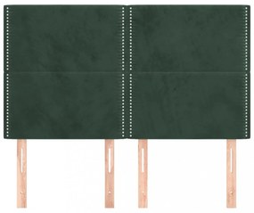 4 db sötétzöld bársony fejtámla 72 x 5 x 78/88 cm