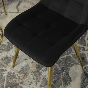 Elegáns Fekete Étkezőszék Arany Lábbal. CARO