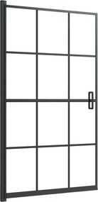 vidaXL fekete ESG zuhanykabin 80 x 140 cm
