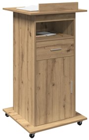 vidaXL Előadóterem Podium Kerekekkel Ásvány Tölgy Műszakilag Kezelt Fa