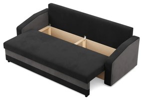 Hewlet kanapéágy, szövet anyag, hab töltet, fekete - szürke