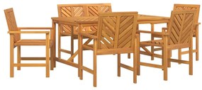 vidaXL Kert étkező szett 6 pcs Barna Tömör Akácfa