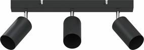 vidaXL Mennyezeti spotlámpa fényszórókkal Fekete 38 x 6 x 16 cm Fém