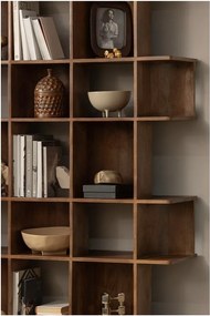 Sötétbarna mangófa könyvespolc 130x180x35 cm Sinne – WOOOD