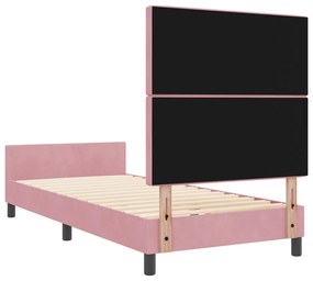 Rácsos Ágykeret Rózsaszín 100x200 cm Bársony