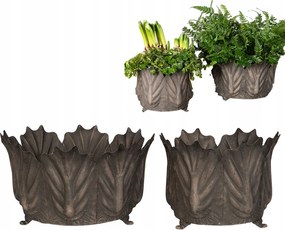 Virágtartó Fedő Virág nagy fém szürke stílusos loft virágtartó 2 db