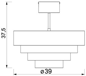 Felületre szerelhető csillár RINGS 1xE27/15W/230V réz