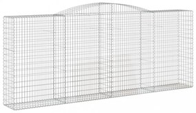 vidaXL 10 db íves horganyzott vas gabion kosár 400x50x160/180 cm
