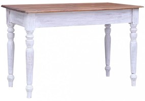 vidaXL fehér tömör mahagóni fa fiókos íróasztal 117 x 57 x 75 cm