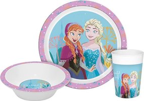 Disney Jégvarázs Enchanted étkészlet, micro műanyag szett Dobozban