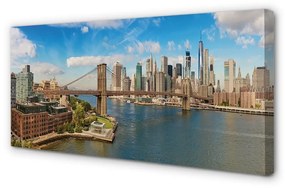 Canvas képek Bridge panoráma felhőkarcolók 100x50 cm