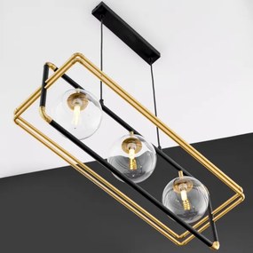 Jupiter 2030 - Csillár zsinóron FIORI 3xG9/10W/230V fekete/arany/átlátszó