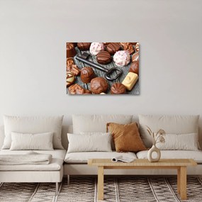 Csokoládé és a kulcs képe (üvegen) (70x50 cm)