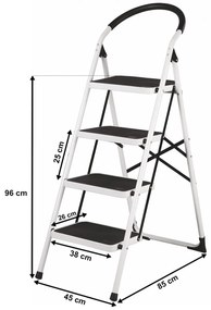 4Home összecsukható acél lépcsőfokok, 4 lépcsőfok, 4 lépcsőfok