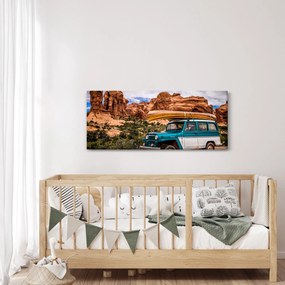 Terepjáró a hegyekben képe (120x50 cm)