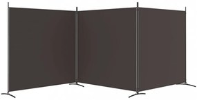 3 paneles barna szövet paraván 525x180 cm