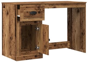 Íróasztal tárolóval Régi fa 50x115x75 cm Mérnöki fa