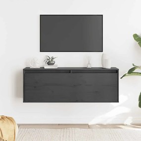 szürke tömör fenyőfa faliszekrény 100 x 30 x 35 cm