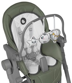 Lionelo - Gyerek etetőszék CORA PLUS Olíva zöld