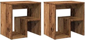 vidaXL 2 db antik fa színű szerelt fa éjjeliszekrény 40 x 30 x 40 cm