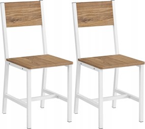 Barna-fehér ipari étkező szék konyha szett 2 db-os loft