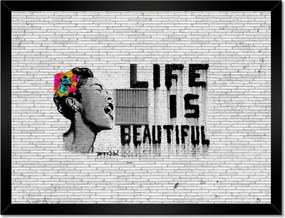 Poszterek keretben 40x30 Banksy Life is beautiful