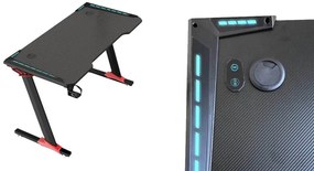 Professzionális gamer asztal karbonszálas bevonattal, LED világítással