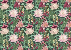 3D fotótapéta hatás Levelek virágok Rózsák 312 x 219