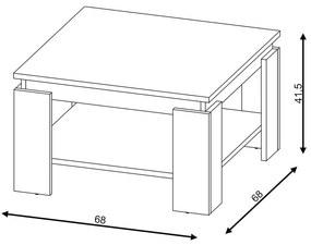 Dohányzóasztal Világos ATELIER/ANTRACIT Színben