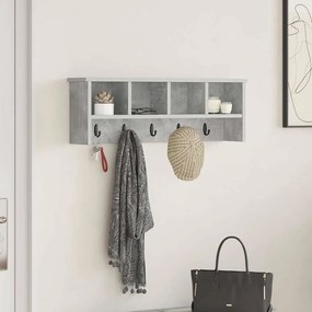 Fali Kabáthorog polcokkal Beton szürke 75 x 16 x 26 cm Faanyag