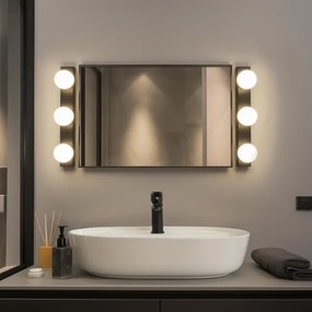 Brilagi - LED fürdőszobai tükörvilágítás HOLLYWOOD 3xLED/3W/230V IP44 fekete