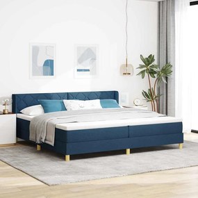 Rugós Ágy matracmal fejtámlával Kék 200 x 200 cm szövet