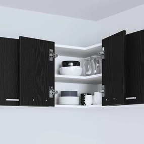 Függő szekrény Riga Fekete tölgy és fehér 57 x 57 x 40 cm