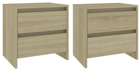 2 db sonoma tölgy szerelt fa éjjeliszekrény 45x34,5x44,5 cm