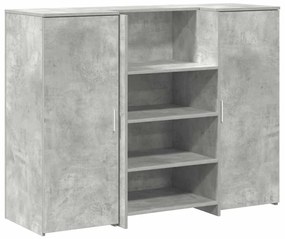 recepciós pult betonszürke 135x50x103,5 cm szerelt fa