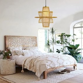 Immax 08254L - Csillár zsinóron PINCHOS 1xE27/40W/230V átm. 45 cm bambusz