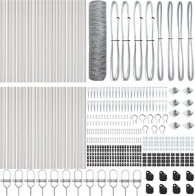 vidaXL Kerítésoszlop Ezüst 100 x 0,8 m (36 mm háló) Acél