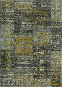 140x200 cm Azték Szőnyeg Szürke-sárga Mustár