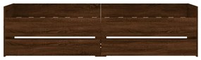barna tölgyszínű műfa ágykeret fiókokkal 90 x 200 cm