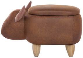 Barna műbőr állatos puff 60 x 35 cm COW Beliani