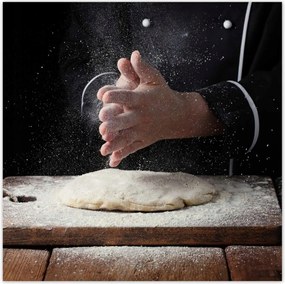 Poszterek 100x100 Szakács kéz fehér liszt