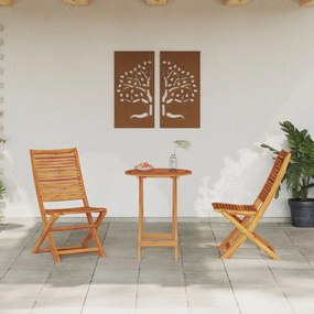 3 részes összehajtható bistro szett tömör akácfából