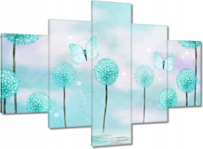 Vászonkép 100x70 Pillangók Türkiz világ