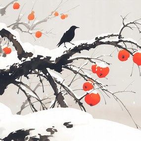 Poszter 40x40cm Keleti akvarell